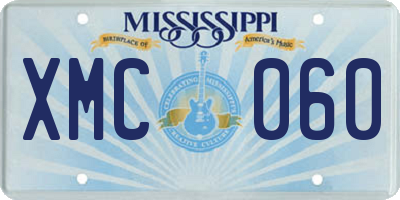 MS license plate XMC060