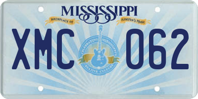 MS license plate XMC062