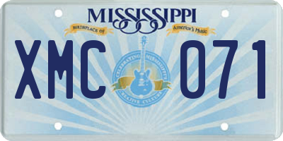 MS license plate XMC071