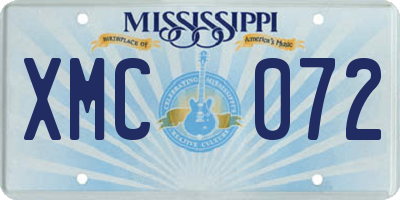 MS license plate XMC072