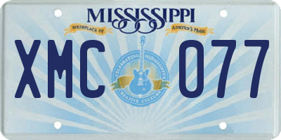 MS license plate XMC077