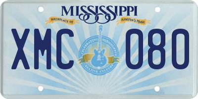 MS license plate XMC080