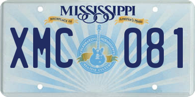 MS license plate XMC081
