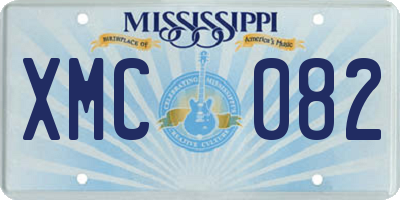 MS license plate XMC082