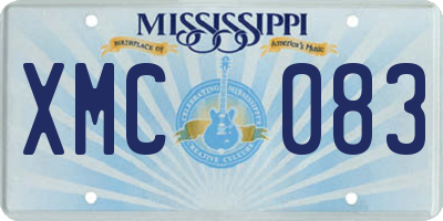 MS license plate XMC083