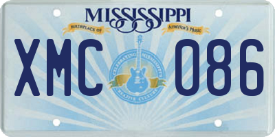 MS license plate XMC086