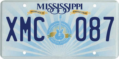 MS license plate XMC087