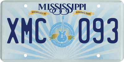 MS license plate XMC093