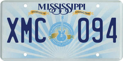 MS license plate XMC094