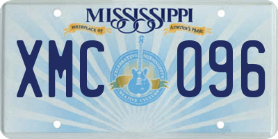 MS license plate XMC096