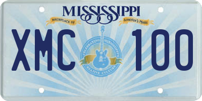 MS license plate XMC100