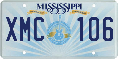MS license plate XMC106