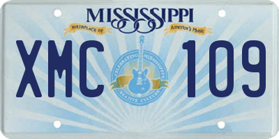 MS license plate XMC109