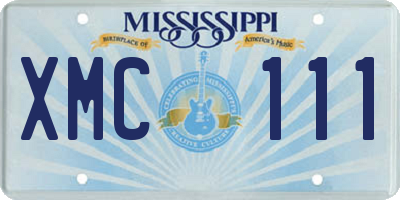 MS license plate XMC111