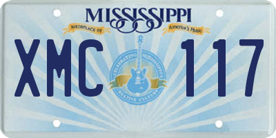 MS license plate XMC117