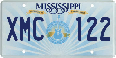 MS license plate XMC122