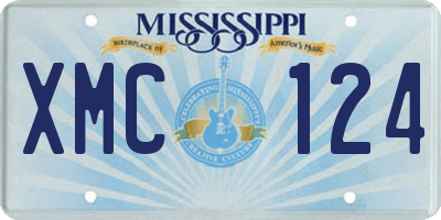 MS license plate XMC124