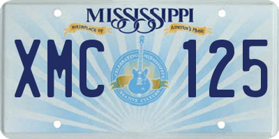 MS license plate XMC125