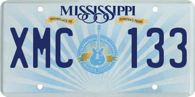 MS license plate XMC133