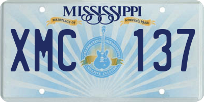 MS license plate XMC137