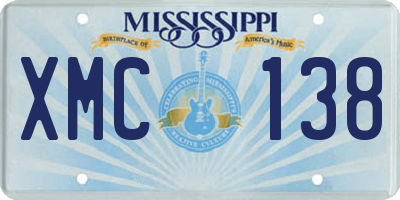 MS license plate XMC138