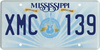 MS license plate XMC139