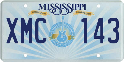 MS license plate XMC143