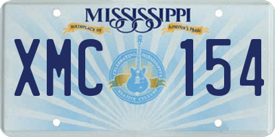 MS license plate XMC154
