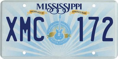 MS license plate XMC172
