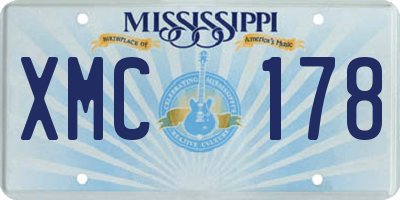 MS license plate XMC178