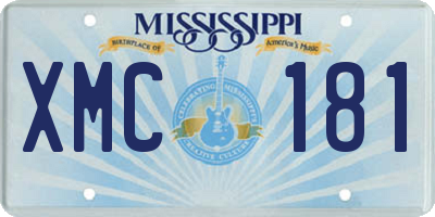MS license plate XMC181
