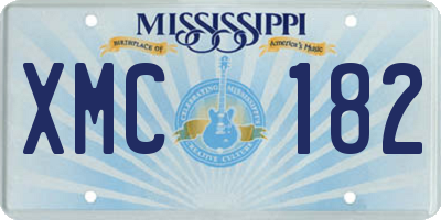 MS license plate XMC182