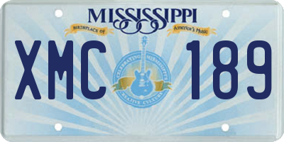 MS license plate XMC189