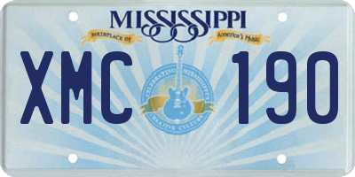 MS license plate XMC190