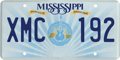 MS license plate XMC192