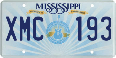MS license plate XMC193