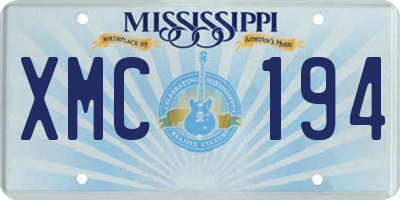 MS license plate XMC194