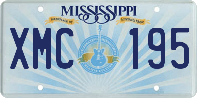 MS license plate XMC195