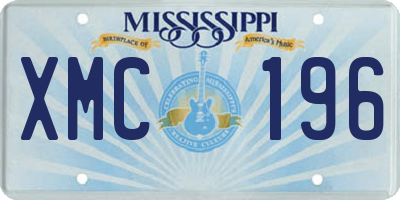 MS license plate XMC196