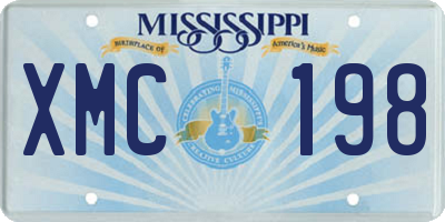 MS license plate XMC198