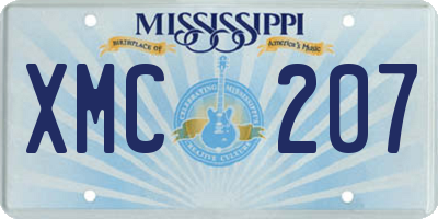 MS license plate XMC207