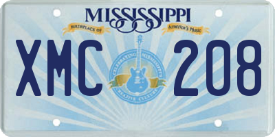 MS license plate XMC208