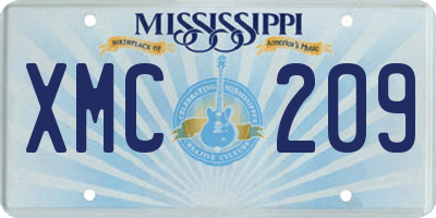 MS license plate XMC209