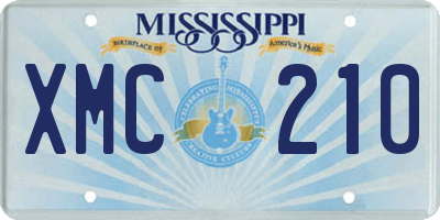 MS license plate XMC210