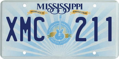 MS license plate XMC211