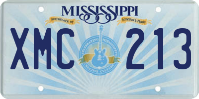 MS license plate XMC213