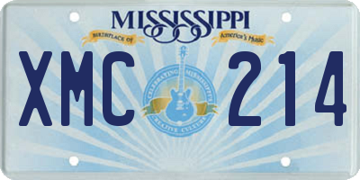 MS license plate XMC214