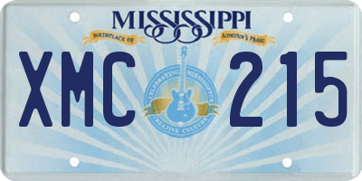 MS license plate XMC215