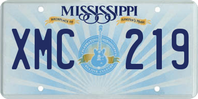 MS license plate XMC219