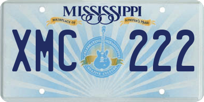 MS license plate XMC222